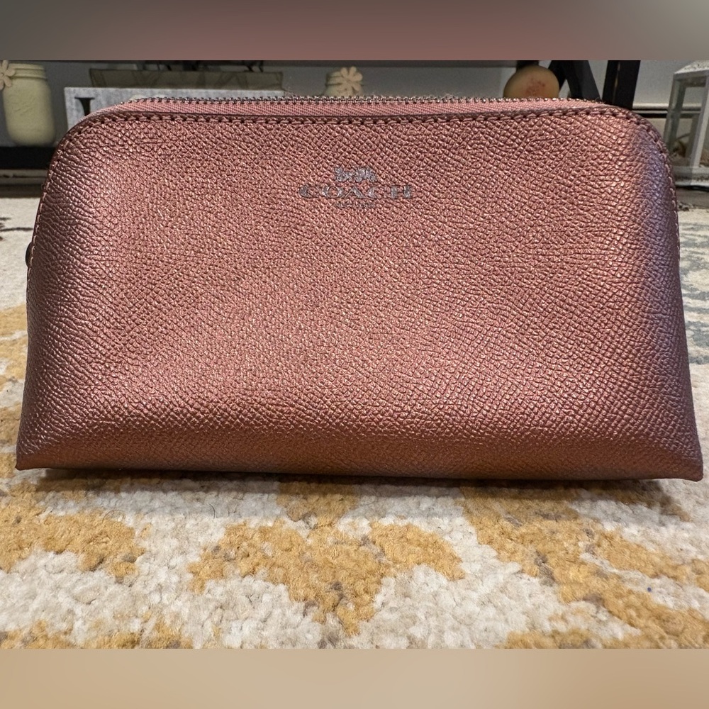 Coach Metallic Pink Cosmetic Bag